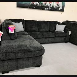 Altari Dark Gray Long Sectional Sofa | Living Room💥 Delivery Available 👍