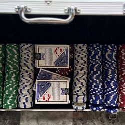 500 & 300 Poker Chips+Cards+Dice Sets + Extra Chips Box