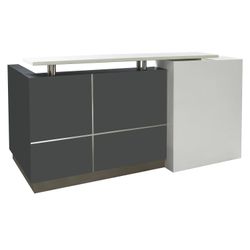 Westport Reception Desk, Gray and White