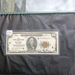 $100 "Brown Seal" United States Legal Currency 