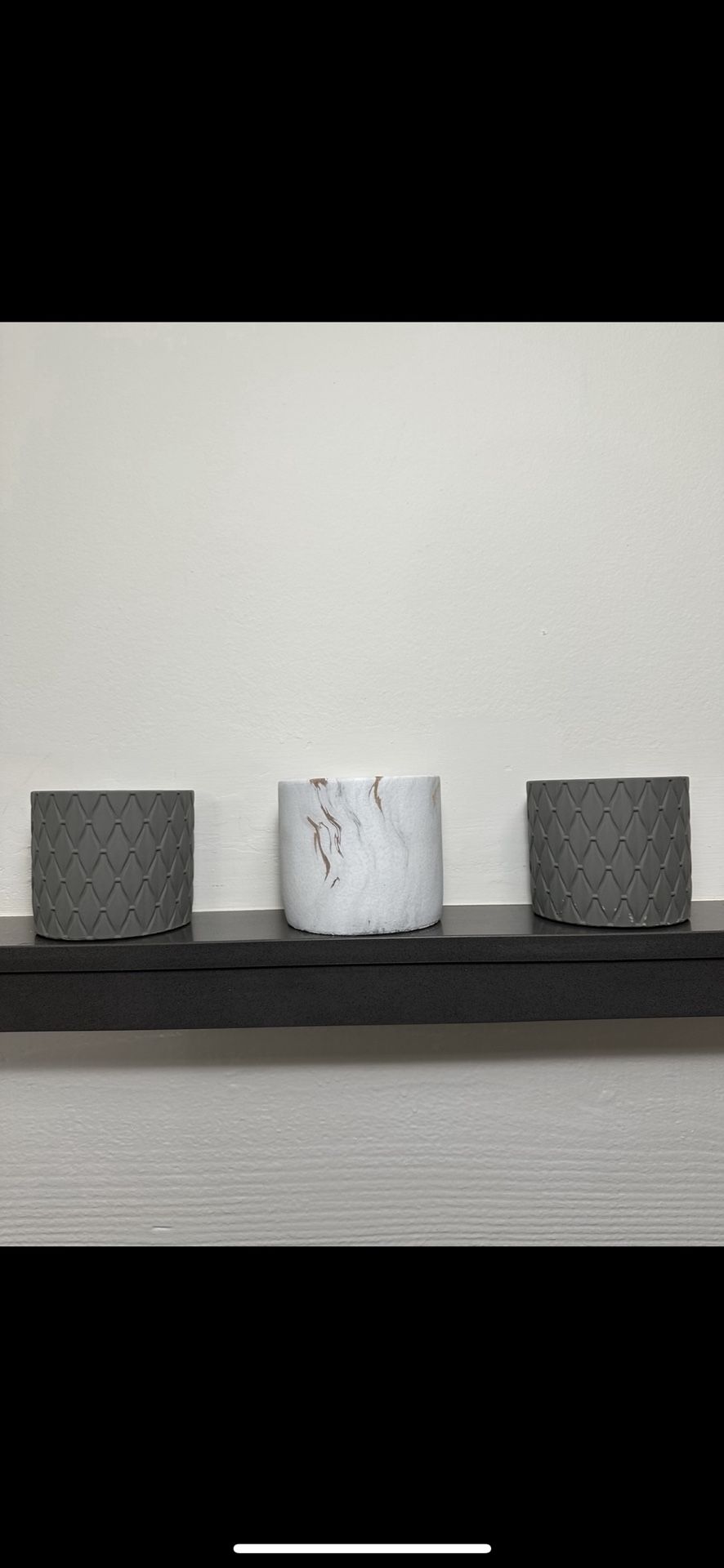 Gray White Marble Ceramic Pots 