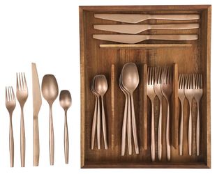 Bloomhouse 21 Piece Flatware Set with Caddy