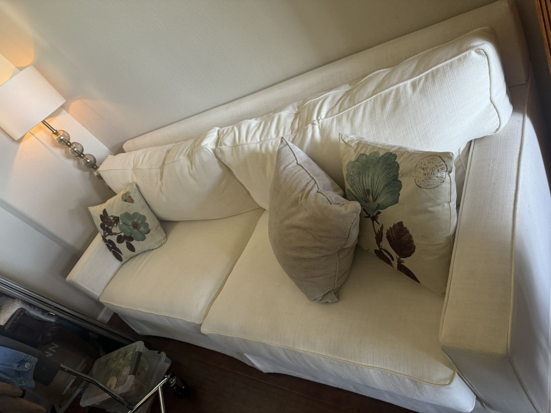 7’  White Couch 