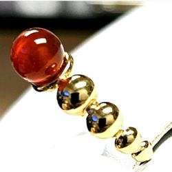💕18k Bubble Ring with Red Agate- Size 5.51