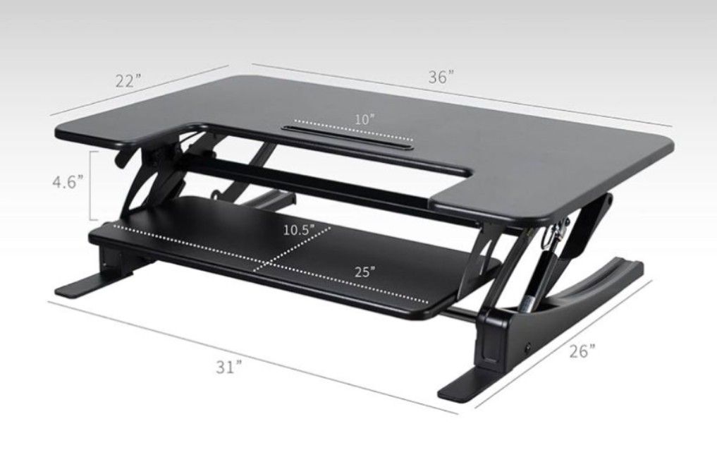 Height Adjustable Stand Up Desk Converter 