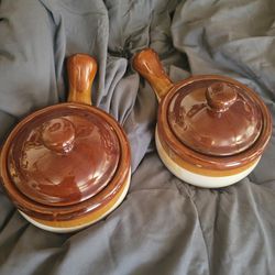 Vintage Brown French Onion Soup Bowl 