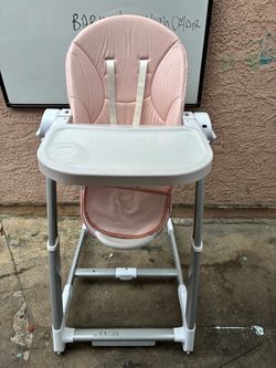 Baby High Chair Pink with Tray
