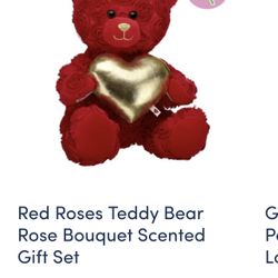Red roses Teddy Bear Rose Bouquet - Build a Bear