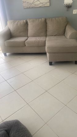 Beige/Tan Sofa with Reversible Chaise