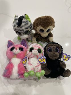 5 Collectible TY Beanie Babies