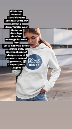 Print Shirts/Hoodies/Bags- $0