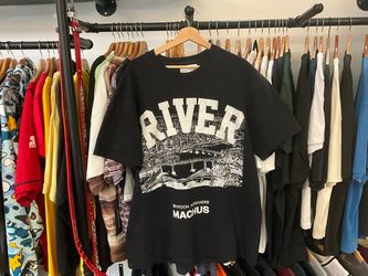 Braydon Alexander x Machus River Tee Vintage Black Puff Print Size Large