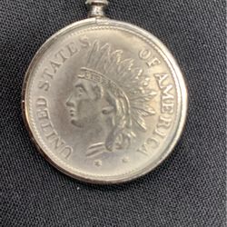 1851 US Indian Head Dollar Coin Bezel Keychain Fob Novelty