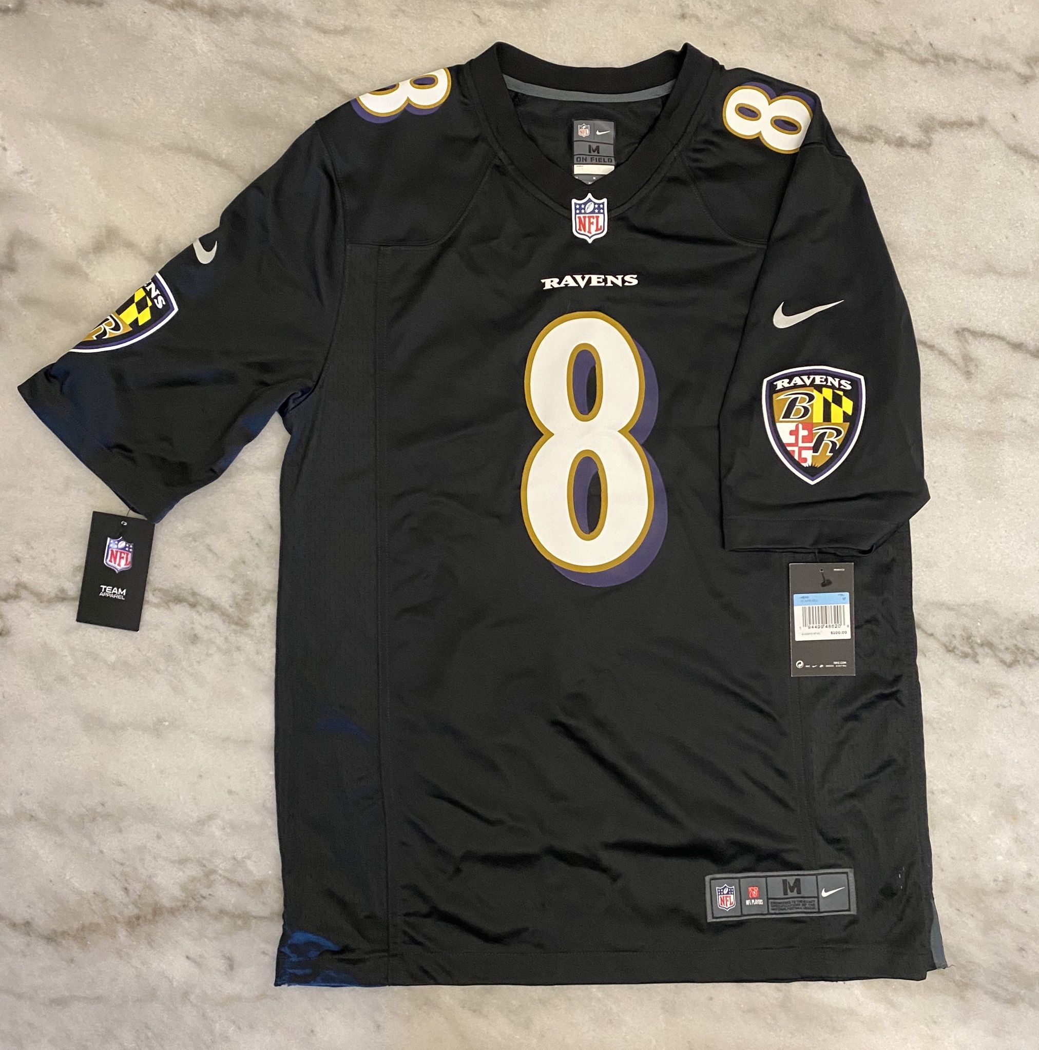 🟣⚫️ Ravens Lamar Jackson NFL Nike Jersey Medium or Large, Black