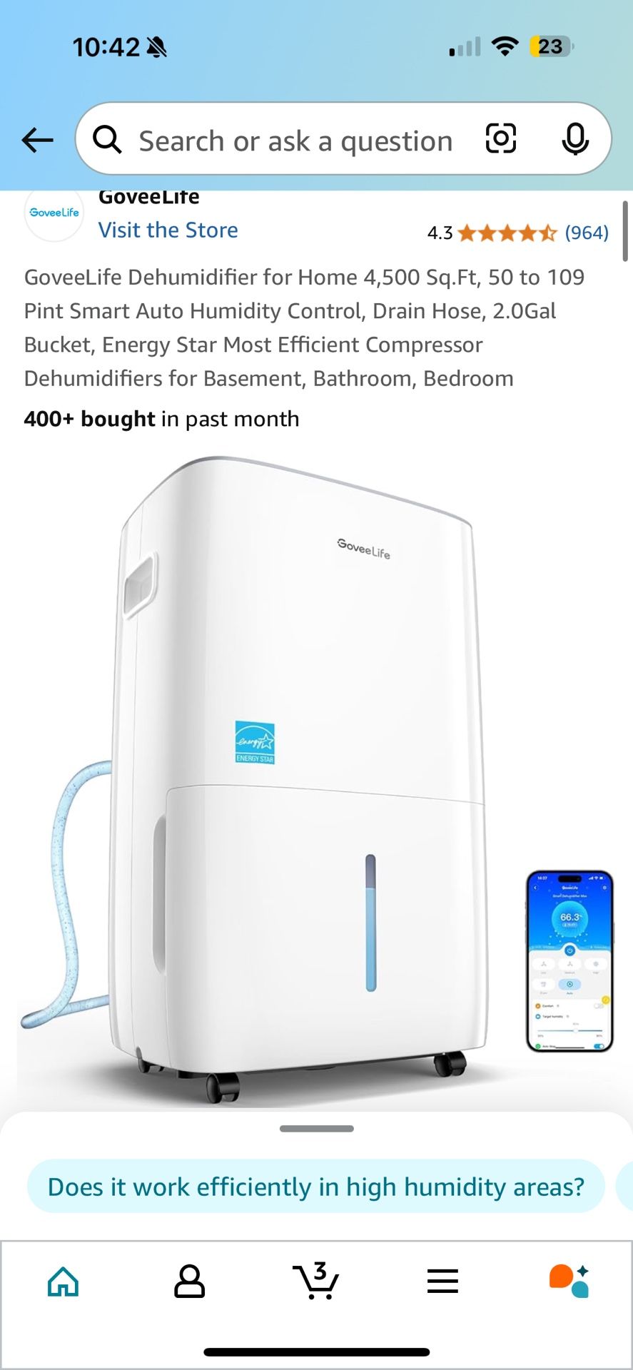 GoveeLife Dehumidifier