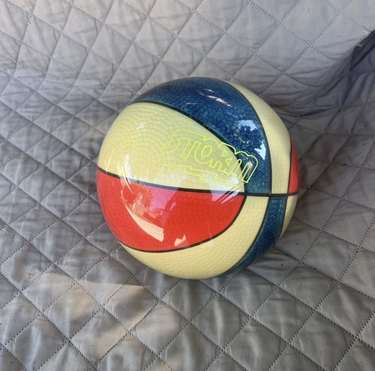 Vintage Storm Bowling Ball "Basketball" Red White Blue ABA NBA 10.8lb RARE