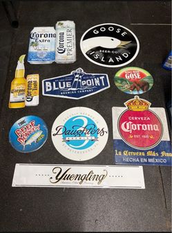 Beer Brand Metal Bar Signs Lot of 9