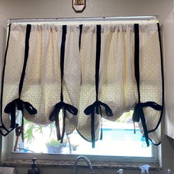 Balloon Curtain Drapery Kitchen Bathroom Window Covering Elegant Cotton