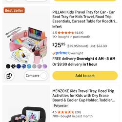 Toddler travel tray table  for car, road trip essentials