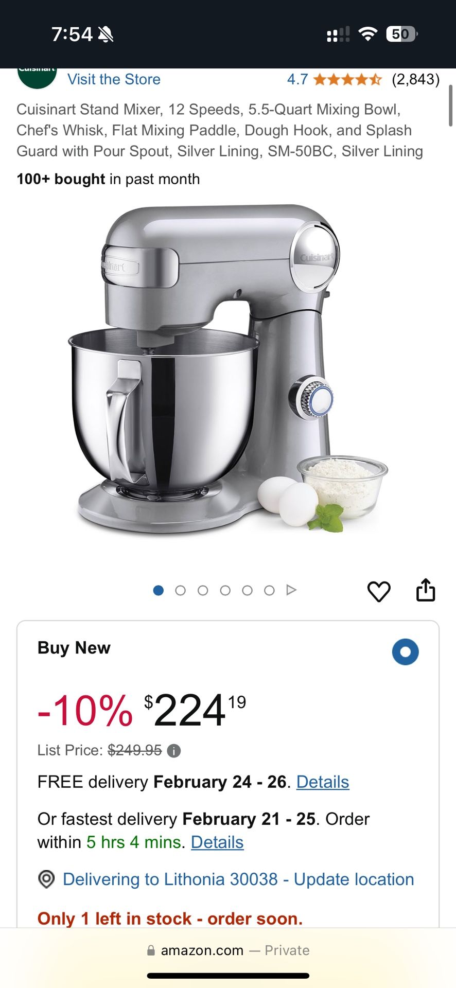Cuisine Stand Mixer 22 Speed 5.5 Quart 