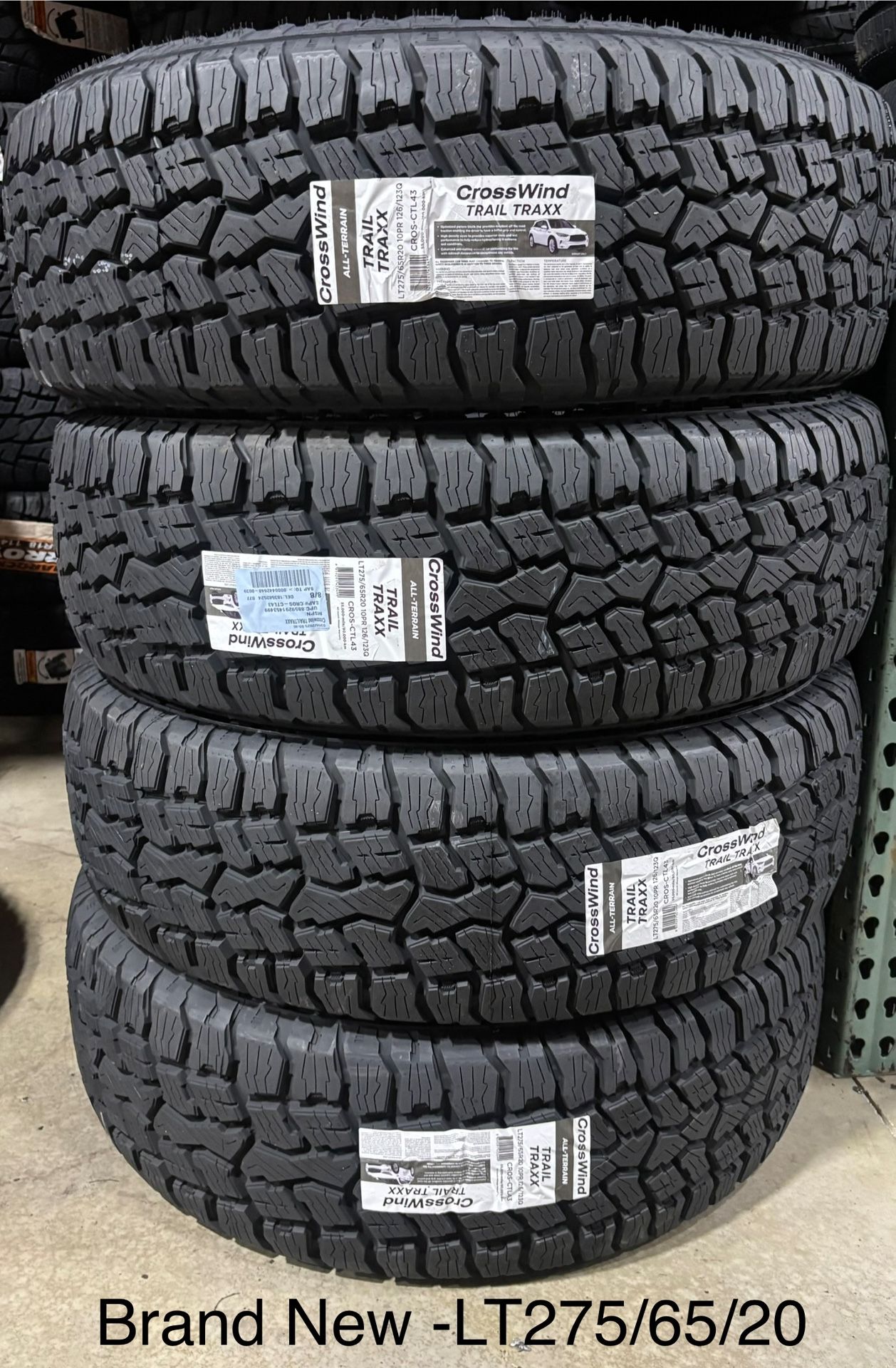 (4) - LT275/65/20 Crosswind Trail Traxx A/T Tires