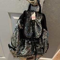 Victoria Secret Silver Sequin Backpack 
