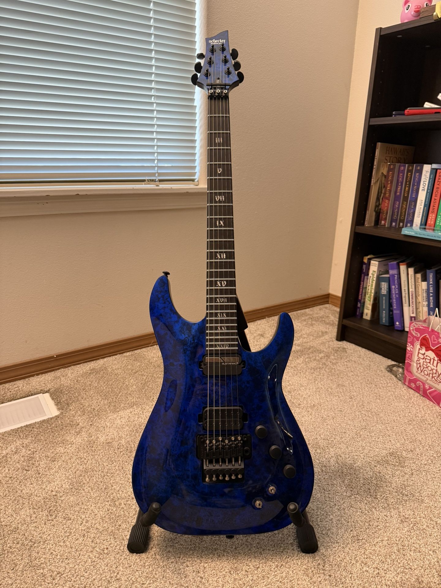 Schecter Guitar Research C-1 FR-S Apocalypse 6 String Electric Blue Reign Guitar