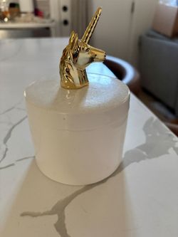 Small ceramic unicorn container