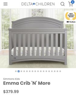 Nursery Set & Decor - Delta Children 3 in 1 Crib & Dresser, 2 Nighstands & Moon & Stars Themed Decor