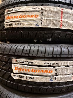 205/65/16 Set 4 Tires Bridgestone Drive guard New