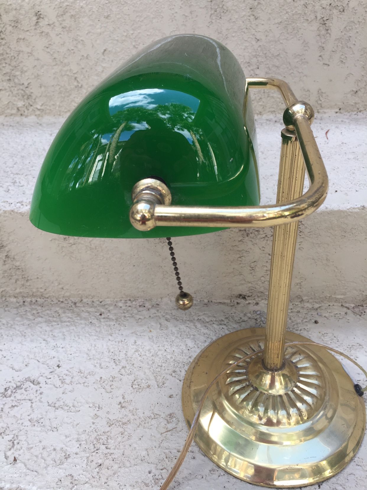 Bankers Or Library Lamp Green Glass Shade