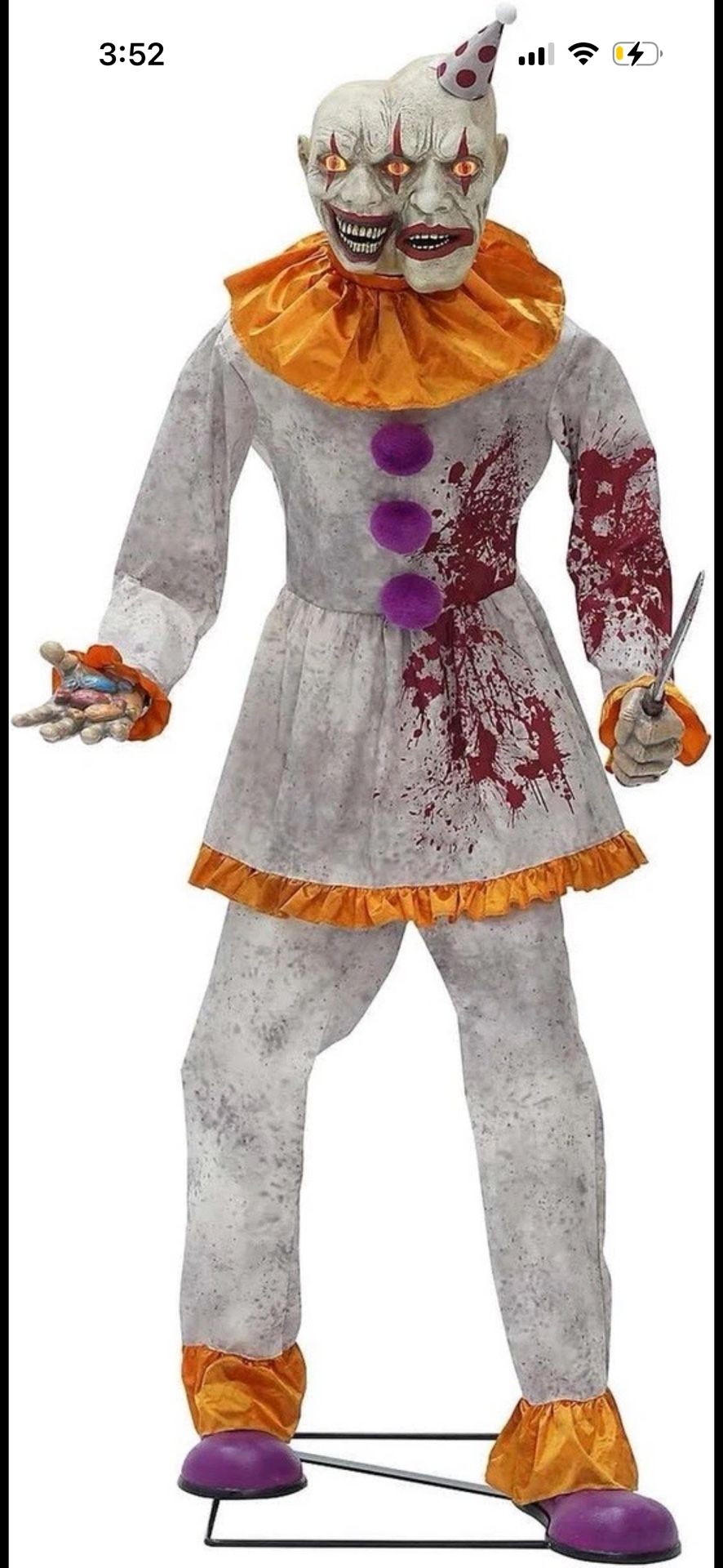 Spirit Halloween 6Ft 2 In Head Case Harry Animatronic Clown Decoration Prop