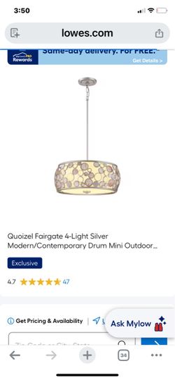 Set of Quoizel Fairgate 4-Light Silver Drum Pendant