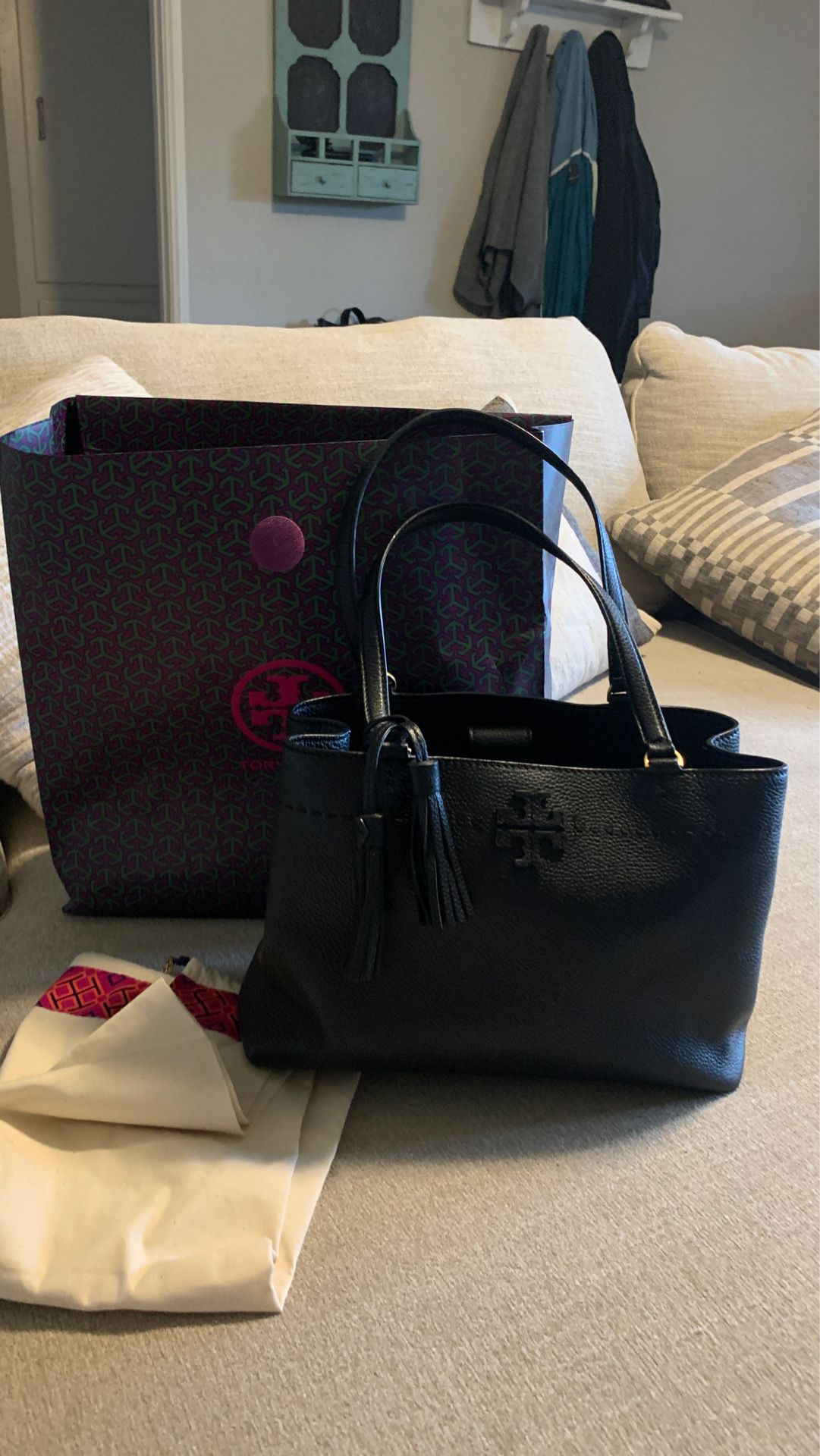 Tory Burch triple compartment tote
