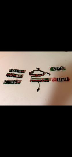 Kenyan Beaded flag bracelet