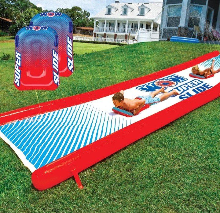 WOW Sports Super Slide - Giant Backyard Slip and Slide with Sprinkler, Extra Long Water Slide 25"x6"