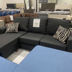 Black Sectional With Chaise Only $698!