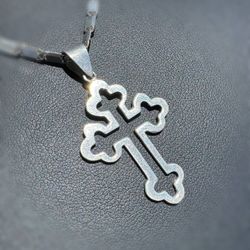 Jewelry 925 sterling silver Cuban link chain necklace cross pendant chain 24.00” 3.20mm 13.10g