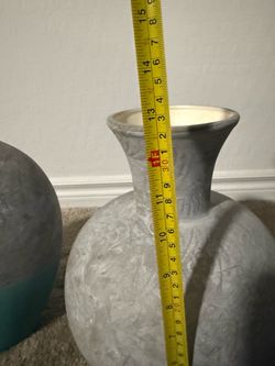 Large Gray Textured Decorative Vase