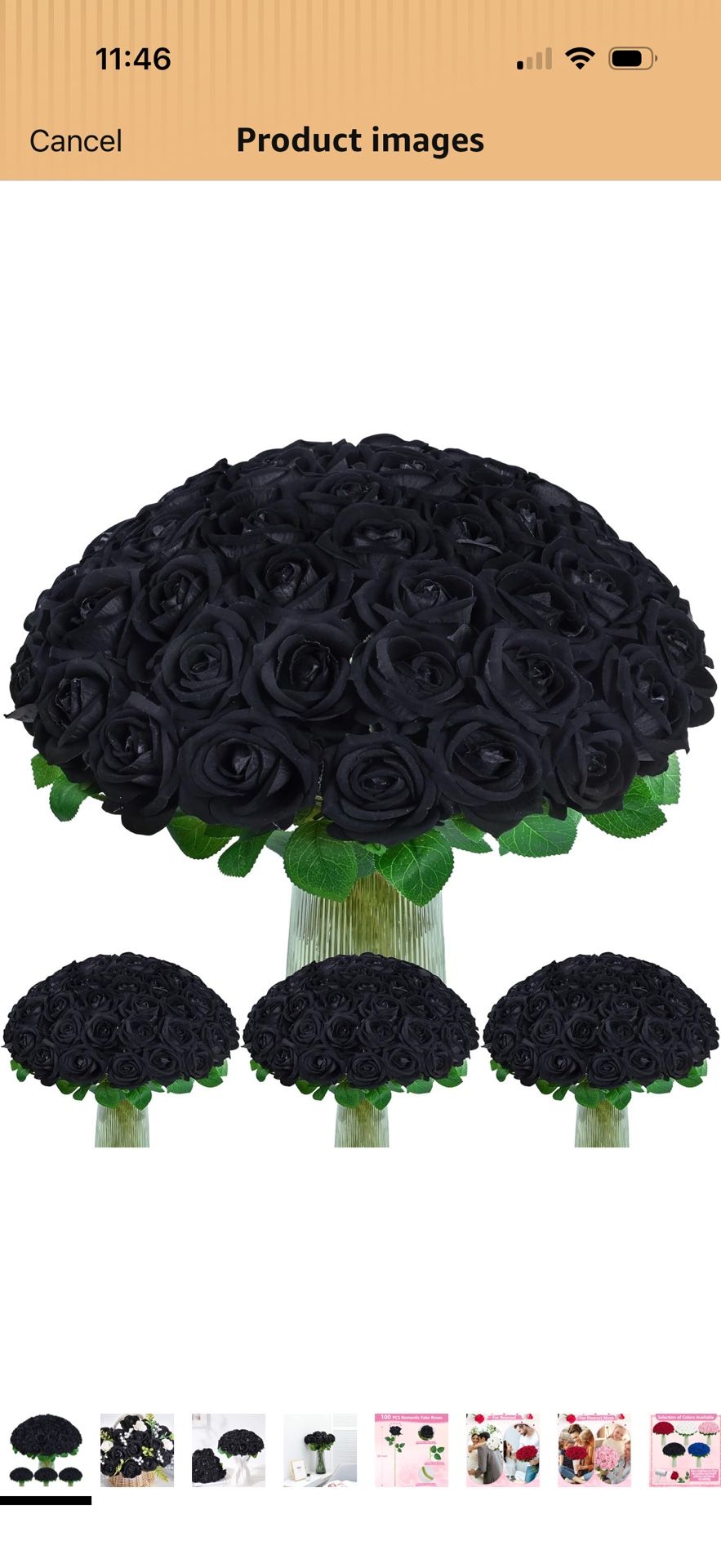100 Pcs Black Roses Artificial Flowers, Real Touch Velvet Roses Bouquet Fake Flowers Bulk, Artificial Roses with Long Stems for Birthday Gift Women Mo