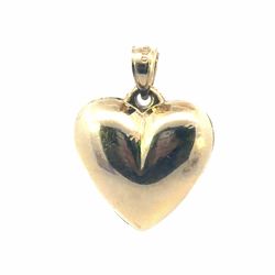 Woman’s Ladies 14k Yellow Gold Hollow Puffed Heart Charm Pendant for Necklace GP3129642