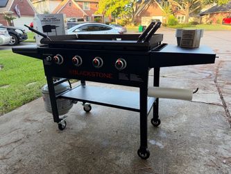 Blackstone Griddle, 36 Inch 4-Burner Flat Top Grill with Hard Cover, Black with Accessories