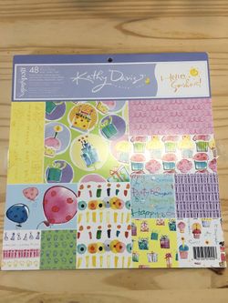 Kathy Davis 'Hello Sunshine' Scrapbook Paper Pack - Pastel Birthday Prints 12x12 +extra