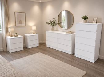 Dresser,  Chest And 2 Nightstands  - Cómoda,  Gavetero Y 2 Mesitas de noche