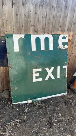 Vintage Metal Highway 65 Exit Road Sign