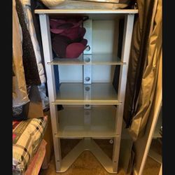 Media Stand With Glass Shelves 
