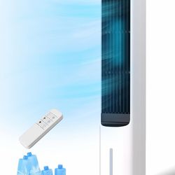 MEPTY 3-IN-1 Evaporative Air Cooler, Cooling Fans that Blow Cold Air with 120° Oscillation, 12H Timer, 3 Speeds, Portable Swamp Cooler for Indoor Use,