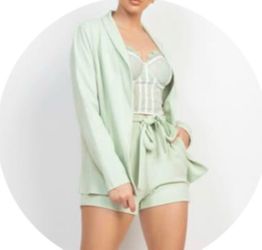 Sage Blazer Short Set