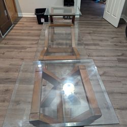 Tempered Glass Coffee and Side Table Set