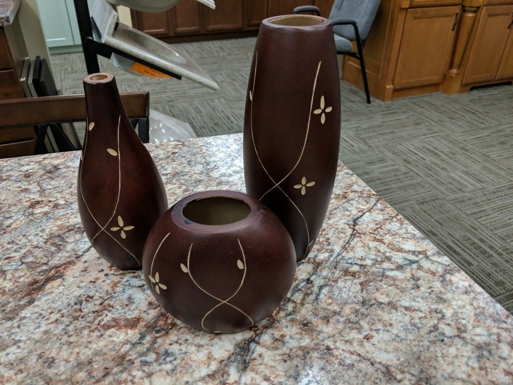 Wooden Vase Set